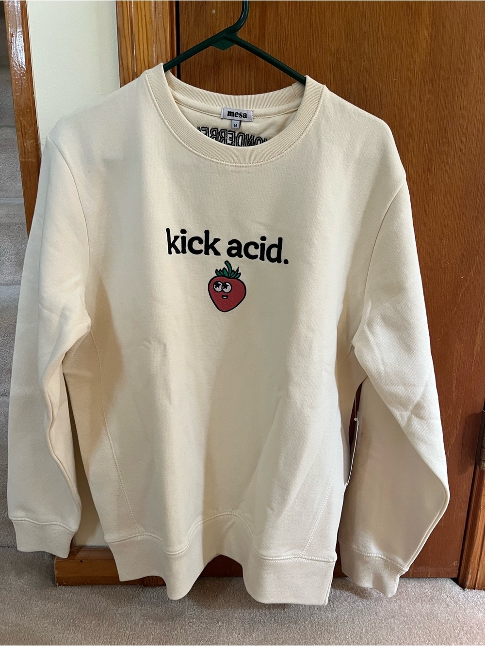 Mesa Cream "kick acid." Graphic Crewneck Sweater